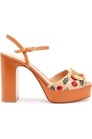 VALENTINO GARAVANI Cherries 115 Jacquard Raffia Sandals - - 37 (IT37 / UK4)
