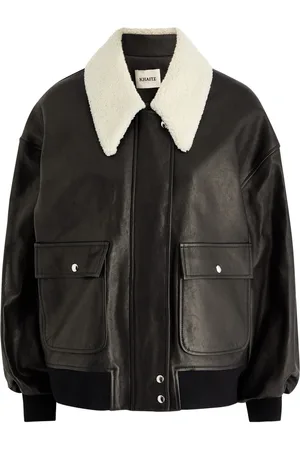 Khaite Shellar Shearling-trimmed Leather Bomber Jacket - - S (UK8-10 / S)