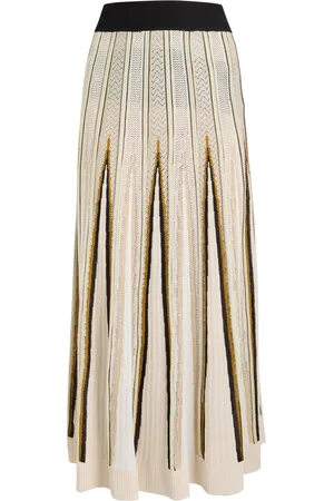 FORTE FORTE Chevron-intarsia Knitted Midi Skirt - - 1 (UK 8 / S)