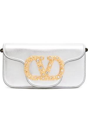 VALENTINO GARAVANI Locò Small Metallic Grained Leather Shoulder bag - - One Size