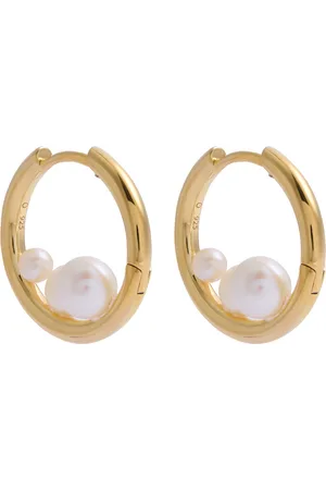 Otiumberg Trio Pearl 14kt Vermeil Hoop Earrings - One Size