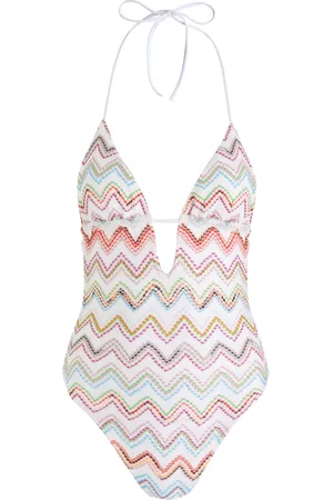 Missoni Zigzag Intarsia Metallic-knit Swimsuit - - 40 (UK10 / S)
