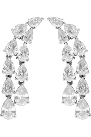Kenneth Jay Lane Crystal-embellished Rhodium-plated Drop Earrings - - One Size