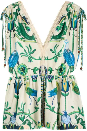 LUG VON SIGA Victoria Printed Linen Blouse - - 38 (UK10 / S)