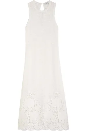 Erdem Floral-embroidered Open-knit Midi Dress - - M (UK12 / M)