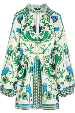 LUG VON SIGA Selene Printed Linen Mini Dress - - 38 (UK10 / S)