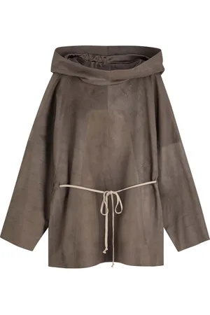 Rick Owens Hooded Leather Tunic - - 46 (IT46 / S)
