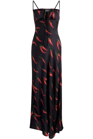 Leslie Amon Printed Satin Maxi Slip Dress - - M (UK12 / M)