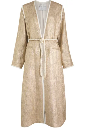 FORTE FORTE Chic Belted Lurex Coat - - 1 (UK 8 / S)