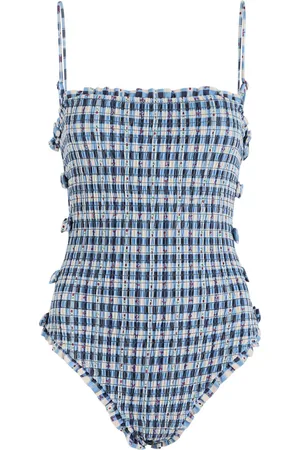 Damson Madder Betty Printed Smocked Swimsuit - - 10 (UK10 / S)