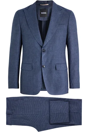 HUGO BOSS Patterned-intarsia Linen-blend Suit - - 46 (UK36 / S)