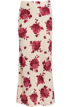 FAITHFULL THE BRAND Elise Floral-printed Linen Midi Skirt - - M (UK12 / M)
