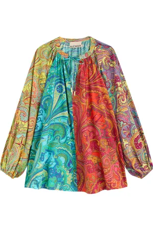 ALÉMAIS Ceto Spliced Printed Silk-blend Blouse - - 12 (UK12 / M)