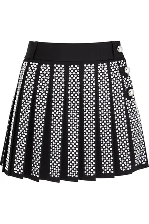 Paco rabanne Pleated Embellished Wool Mini Skirt - - 38 (UK10 / S)