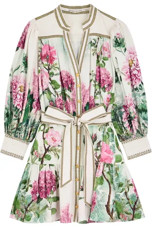 ALICE+OLIVIA Cora Floral-print Stretch-cotton Mini Dress - - XS (UK6 / XS)