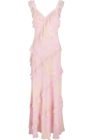 LOVESHACKFANCY Radiance Floral-printed Chiffon Maxi Dress - - L (UK14 / L)