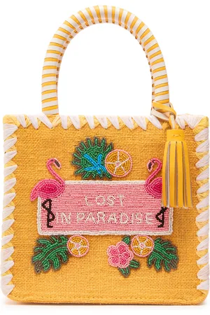 DE SIENA Bead-embellished Woven top Handle bag - - One Size