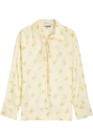 Ganni Habtai Floral-printed Satin Shirt - - 40 (UK10 / S)
