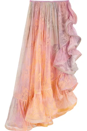 ZIMMERMANN Dawning Lace Billow Mesh Midi Skirt - - 0 (UK 8 / S)