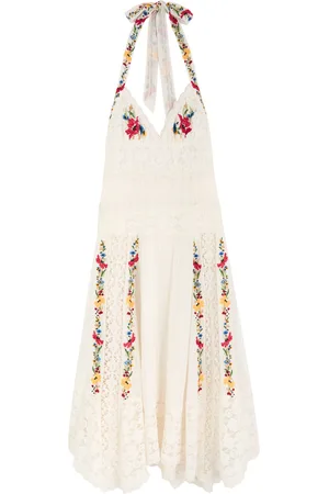 Free People Keila Embroidered Cotton-blend Midi Dress - - L (UK14 / L)