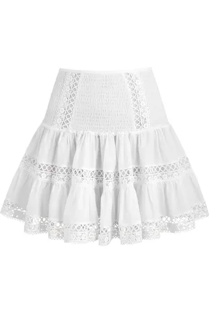 CHARO RUIZ IBIZA Hortens Lace-embellished Cotton-blend Mini Skirt - - M (UK12 / M)