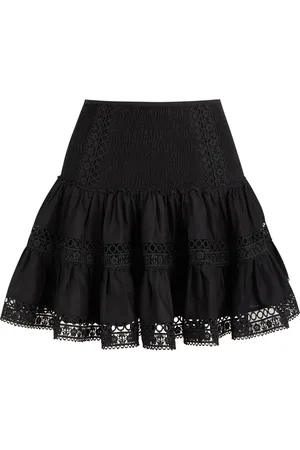 CHARO RUIZ IBIZA Hortens Lace-embellished Cotton-blend Mini Skirt - - M (UK12 / M)