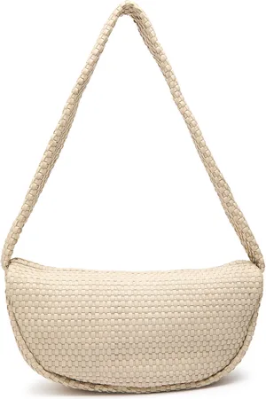 St Agni Latice Weave Crescent Leather Shoulder bag - - One Size