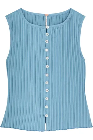Free People Tilly Ribbed Stretch-cotton Tank - - L (UK14 / L)