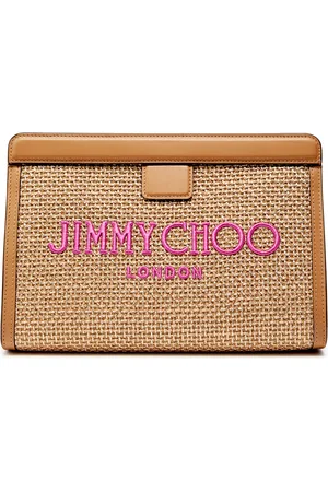 Jimmy Choo Avenue Logo Raffia Pouch - - One Size
