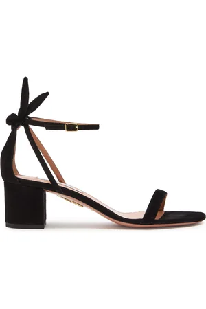 Aquazzura Bow Tie 50 Suede Sandals - - 37 (IT37 / UK4)