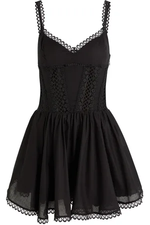 CHARO RUIZ IBIZA Gardenia Lace-embellished Cotton-blend Mini Dress - - M (UK12 / M)