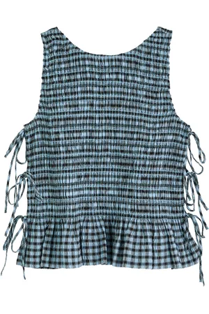 Ganni Checked Seersucker top - - 40 (UK10 / S)