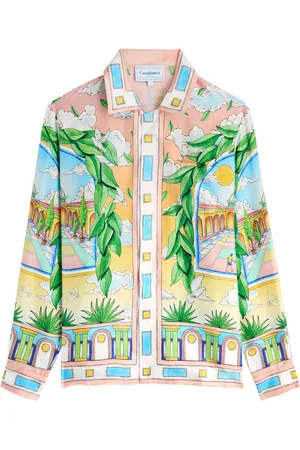 Casablanca Paysage Ideal Printed Silk-satin Shirt - - M (UK12 / M)