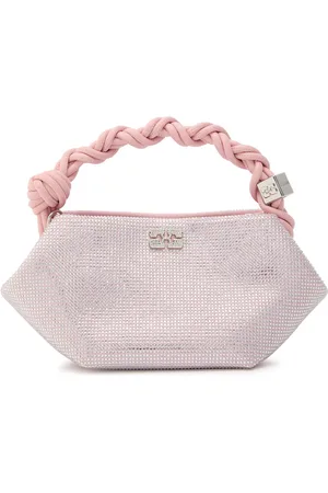 Ganni Bou Mini Embellished Satin top Handle bag - - One Size