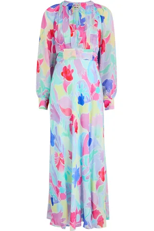 RIXO London Aero Printed Chiffon Maxi Dress - - 10 (UK10 / S)