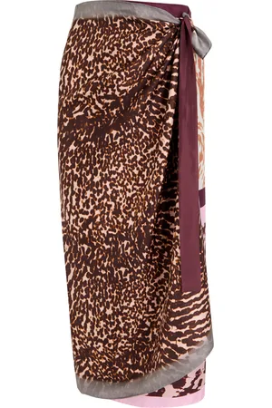 DRIES VAN NOTEN Scarfy Printed Silk Midi Wrap Skirt - - One Size