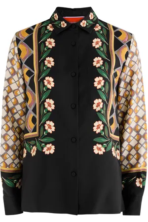 La DoubleJ Boy Printed Silk-twill Shirt - - L (UK14 / L)