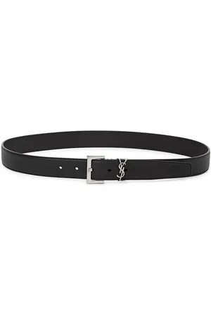 Saint Laurent Monogrammed Leather Belt