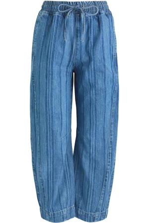 Damson Madder Felix Striped Barrel-leg Jeans - - 10 (UK10 / S)