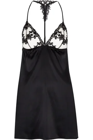 Fleur of England Onyx Silk-blend Satin Chemise - - S