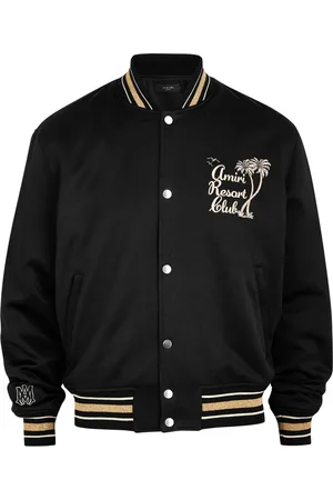 AMIRI Resort Club Embroidered Satin Bomber Jacket - - XL