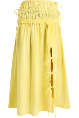 Damson Madder Charlotte Gathered Stretch-cotton Midi Skirt - - 10 (UK10 / S)