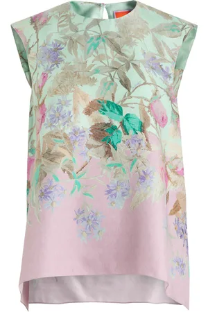 La DoubleJ San Carlo Floral-printed Silk-twill top - - S (UK8-10 / S)