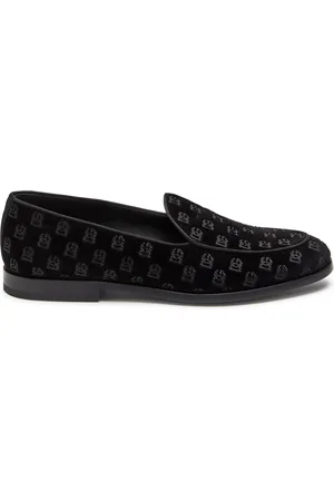 Dolce & Gabbana Logo-monogrammed Velvet Loafers - - 45 (IT45 / UK11)