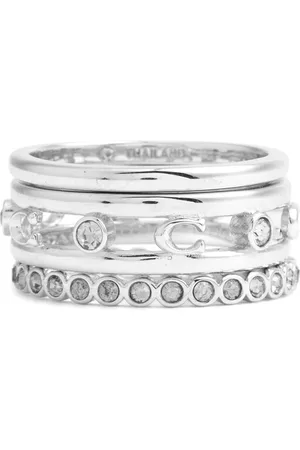 Coach Logo Ring Stack - set of Three - - 7 (UK N)