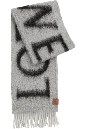 Loewe Logo-intarsia Wool-blend Scarf - - One Size