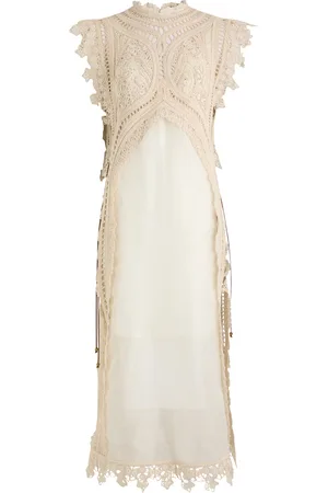 ZIMMERMANN Illuminate Cornelli Linen-blend Midi Dress - - 2 (UK 12 / M)