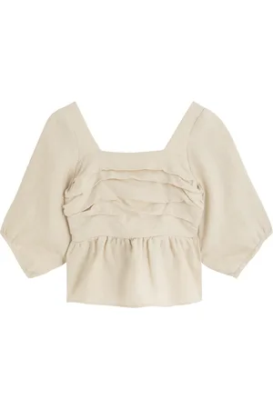 Casa Raki Idra Ruched Linen Blouse - - S (UK8-10 / S)