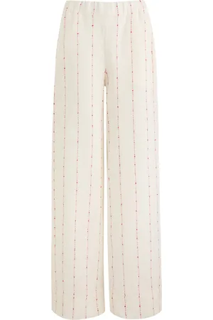 Casa Raki Luisa Embroidered Linen Trousers - - S (UK8-10 / S)
