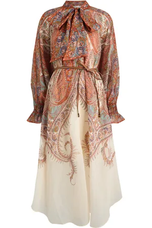 ZIMMERMANN Rhiannon Tie Neck Woven Kaftan Dress - - 0 (UK 8 / S)